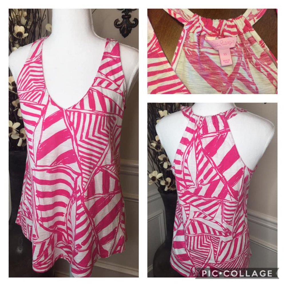 Lilly Pulitzer Minka Trapeze Tank in Yackt Sea